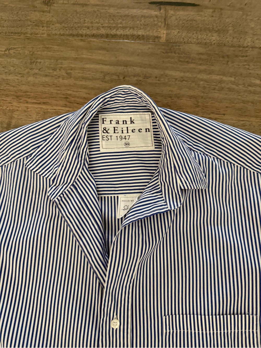 Frank & Eileen Navy and White Striped Button-Down Shirts - Picture 6 of 8